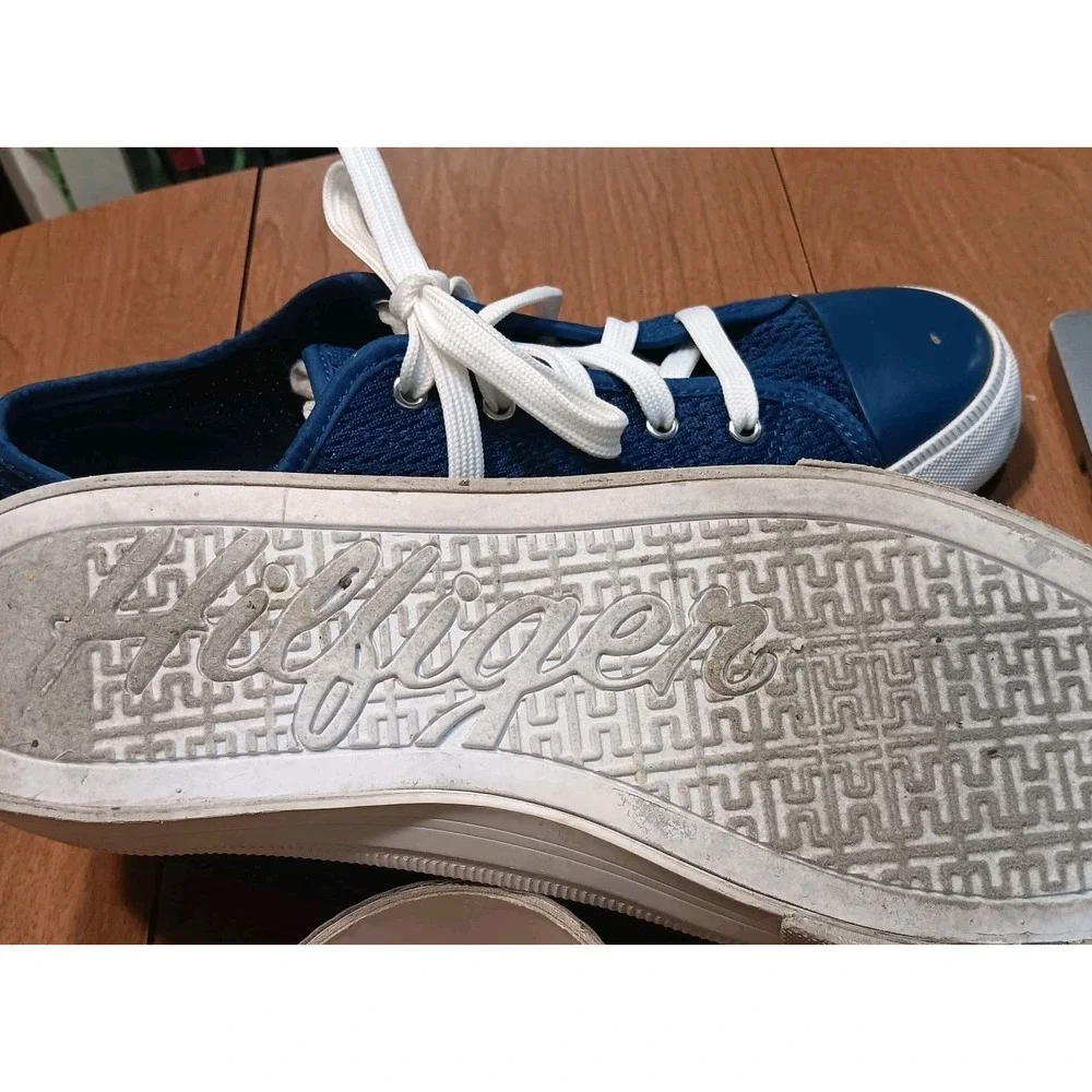 Tommy Hilfiger Sneakers Shoes Women's Size 9 M Red White‎ Stripe Mesh Dark Blue